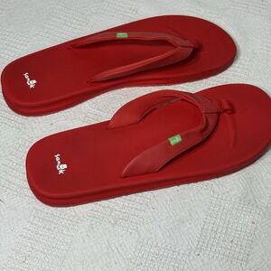 Sanuk Women's  Yoga Sling Sandals‎ Red Flip Flops Size 11